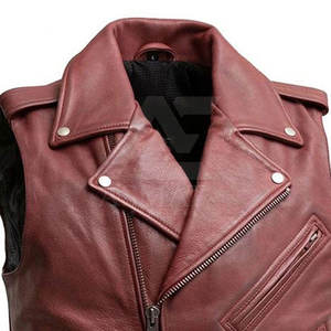 Chaleco de Motocicleta para Hombre, Estilo Biker, Corte Clásico, Chaleco de Cuero para Motocicleta - Product Image 2