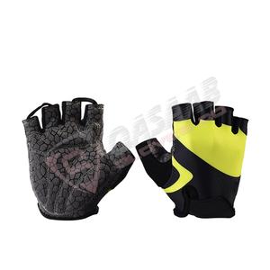 Guantes de Ciclismo de medio Dedo de diseño personalizado, ligeros, cómodos, de color amarillo y negro - Product Image 1