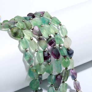 Perles de fluorite naturelle multicolores facettées, perles de pierres précieuses de fluorite de couleurs mélangées pour la fabrication de bijoux, vente en gros, usage en vrac - Product Image 4