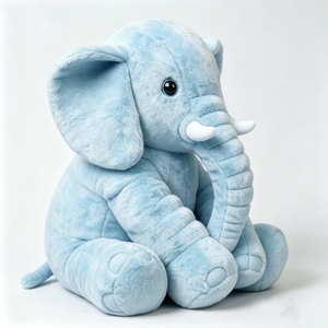 customized <b>soft</b> plush elephant with white tusks, light blue paw pads, infant wildlife <b>stuffed</b> <b>toy</b> - Product Image 6
