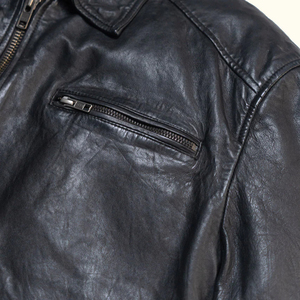 Vestes en cuir vintage pour hommes sur mesure, vente en gros, nouveau design, veste de motard en cuir noir personnalisée pour hommes - Product Image 5