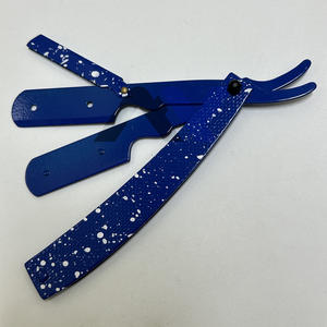 Rasoir professionnel pour barbier, lame simple, couteau à lame fixe en acier inoxydable, lame remplaçable, manche pliable - Product Image 5