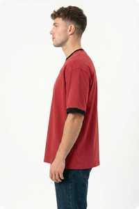 T-shirt décontracté pour homme en coton coupe courte, col rond, manches courtes, style streetwear, épaules tombantes, coupe ample et épaisse - Product Image 3