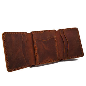 Modern Men's Genuine Leather Trifold <b>Wallet</b> Custom Logo RFID Blocking Thin Credit Card Pocket <b>Holder</b> Wholesale NTW-0049 - Product Image 6
