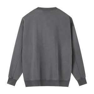 Sweat-shirt Col Rond Oversize Vintage en Coton 100% Délavé à l'Acide pour Hommes et Femmes, Style Streetwear Printemps, Fournisseur en Gros OEM ODM - Product Image 2