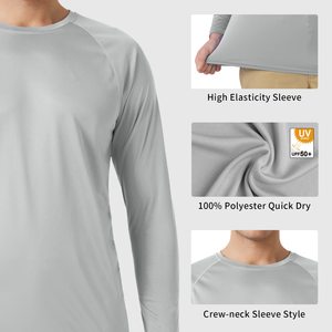 Camisetas de Manga Larga para Hombre, UPF 50+, Anti-UV, Transpirables, de Secado Rápido, para Senderismo, Running, Entrenamiento, en Venta Online - Product Image 6