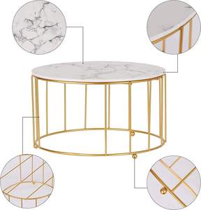 Support à gâteau doré avec finition marbrée, présentoir rond pour cupcakes et desserts pour mariage, anniversaire, fête - Product Image 4