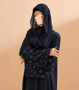 Abaya Saudí Tradicional Islámica de Alta Calidad para Mujer, Diseño Dubai, Primavera, Poliéster Transpirable, Largo hasta el Tobillo, Corte Musulmán - Product Image 2