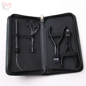 Kit de pinces pour extensions capillaires : Pinces d'application pour micro-anneaux, Pinces de pose et d'ouverture de micro-perles, Outil pour boucles de cheveux, Ciseaux de couture OEM - Product Image 1