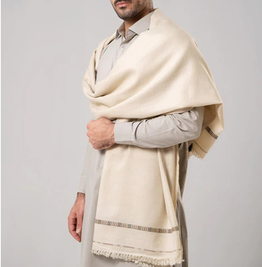 Wholesale Premium Quality Long Muslim Men Silk <b>Shawl</b> Soft Winter Breathable Quick Dry Knitted Kashmiri <b>Wedding</b> OEM - Product Image 2