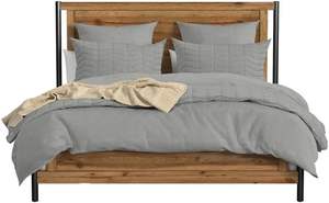 Porter Designs Lit Queen Urbain Lit en Bois Élégant Design Mobilier de Chambre à Coucher en Bois Naturel - Product Image 4