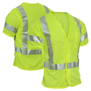 Reflective High Visibility Breathable Polyester Unisex Safety Vest for Construction Workwear Security <b>Worker</b> Vest <b>Jackets</b> - Product Image 1