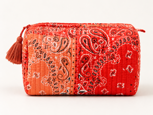 Sac cosmétique vintage en coton imperméable écoresponsable Veer Handicrafts avec pompon, imprimé animal, pochette zippée, poignée souple, style Rajasthan - Product Image 5