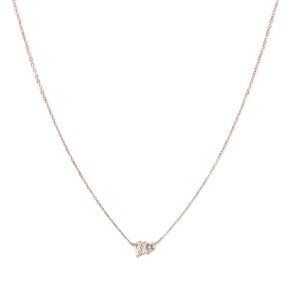 Minimalist 10K 14K 18K <b>Solid</b> <b>Gold</b> Emerald Heart Lab Grown Diamond <b>Pendant</b> Necklace Two Stone Diamond Design Snake Chain <b>Pendant</b> - Product Image 3