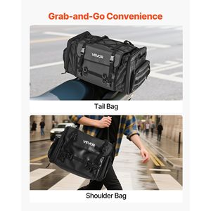 40-60L espandibile borsa da sedile posteriore impermeabile spallacci pieghevoli sport all'aria aperta moto deposito bagagli nero moto moto - Product Image 6