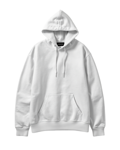 Sweat-shirt à capuche blanc pour homme, coupe classique, en molleton de coton, pull décontracté avec poche, vêtement d'automne - Product Image 2
