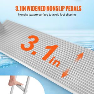 Scaletta a 4 Gradini in Lega di Alluminio per Pontone, Capacità di Carico 500 Libbre, Gradini Larghi 3.1 Piedi in Gomma Antiscivolo, Scaletta Rimovibile per Piscina - Product Image 4