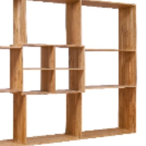 Étagère décorative multifonctionnelle au design luxueux, de forme carrée minimaliste, en teck massif - Product Image 6