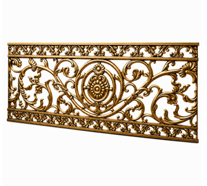 Panneau de balustrade de balcon mural moderne en fer géométrique noir et or pour extérieur, en aluminium et fer. - Product Image 4