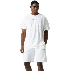 Conjunto Casual Personalizado de 2 Piezas, Camiseta y Pantalones Cortos para Hombre, Conjunto de Verano, Material de Algodón y Poliéster, Cómodo, Estilo Urbano - Product Image 1