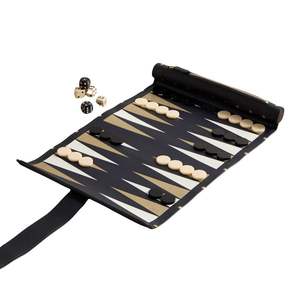 Juego de Backgammon de Lujo Enrollable de Cuero PU, Portátil, Resistente, para Viajes, de Alta Gama, con Logotipo Personalizado, 21 Pulgadas - Product Image 3