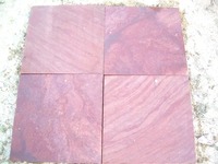 J. Dalles et carreaux en pierre naturelle de grès rouge durable pour l'architecture de style patrimonial