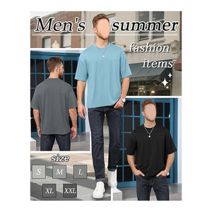 Camisetas Extra Grandes para Hombre, Holgadas, de Manga Corta, Cuello Redondo, Básicas, Casuales, de Verano, Estilo Urbano, Cómodas para el Día a Día - Product Image 4