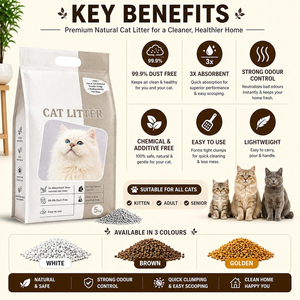 OEM ODM Litière pour chat 100% biologique, naturelle, agglomérante, sans poussière, écologique, biodégradable, sûre, emballage de marque privée - Product Image 4