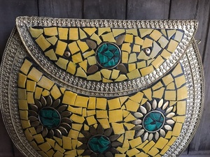 Lujoso diseñador de Metal hecho a mano mosaico patrón elegante bolso de mano para mujer India artesanías de lujo bolsos de noche al por mayor - Product Image 3