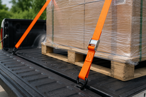 Sangle d'arrimage à boucle à came en polyester PES de 38 mm de qualité supérieure, 450 kg, sans crochet, certifiée CE pour le transport de marchandises sur camion - Product Image 2