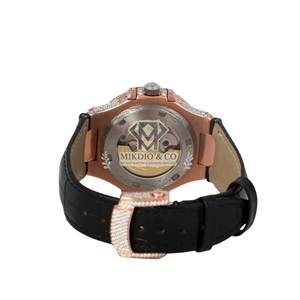 Montre analogique mécanique de luxe en or rose avec cadran carré, bracelet en cuir, style affaires et charme antique, bracelet de 20 mm - Product Image 4