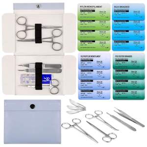 Reusable Suture <b>Practice</b> Kit Silicone <b>Pad</b> Stainless Steel Surgical Instrument Set Beginner Advanced Suturing By Grip Surgical - Product Image 1