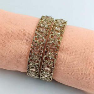 Elegant <b>Gold</b> Plated 11151720LC_2.4 Crystal Bracelets & <b>Bangles</b> <b>Set</b> Luxurious 2.4mm Crystal Stone <b>Bangles</b> - Product Image 1