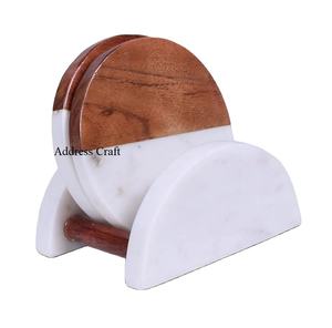 Sous-verres en bois et en marbre personnalisés de haute qualité sous-verres ronds en marbre antidérapants pour boissons derniers sous-verres en marbre pour tasses à thé - Product Image 2