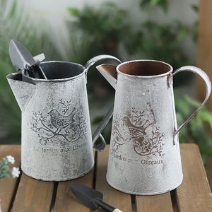 Regadera de hierro vintage con acabado antiguo, mango ergonómico, gran capacidad, equipo de jardinería, herramienta esencial para el cuidado de plantas en balcones. - Product Image 1