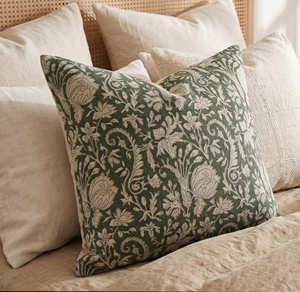 Floral <b>Throw</b> Pillow Cover Square Cotton Blend 22x22 Washable Soft Handprinted <b>Chair</b> Sofa Bedroom Pillow Cover Decor - Product Image 2