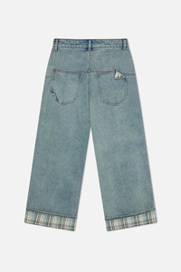 Jean cargo streetwear ample à jambe large pour homme, taille mi-haute, denim en coton délavé moyen, collection printemps, vente en gros directe usine - Product Image 4
