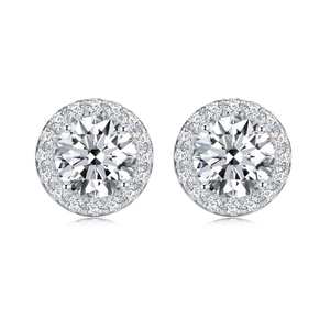 Boucles d'oreilles clous de luxe en argent sterling 925 avec diamants naturels certifiés IGI, idéales pour le quotidien, les fêtes et les cadeaux – Approvisionnement direct usine - Product Image 1