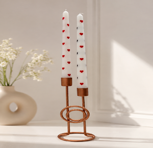 Candelabro Moderno de Metal con Doble Cono, Elegante Portavelas Decorativo de Hierro para Mesa de Comedor, Bodas, Hogar y Sala de Estar - Product Image 1