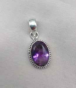 จี้อเมทิสต์เงินแท้ 925 เครื่องประดับพลอยสีม่วงธรรมชาติ ของขวัญสุดหรูสำหรับผู้หญิง ดีไซน์ไม่ซ้ำใคร - Product Image 5