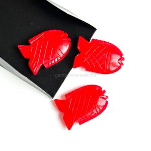 Pendentif en pierre gemme sculptée en forme de poisson en cornaline naturelle 30mm 20mm, breloque sculptée à la main, prix de gros en vrac pour la fabrication de bijoux - Product Image 6