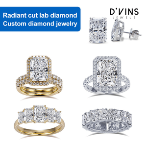 เพชร D'vins Jewels พร้อมใบรับรอง IGI แบบ CVD HPHT เพชรเม็ดเดี่ยว 1 กะรัต 1.5 กะรัต 2 กะรัต 3 กะรัต สี DE ความสะอาด VVS VS เพชรทรง Radiant เพชรเลี้ยงในห้องปฏิบัติการ - Product Image 3