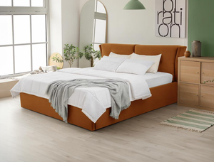 Modern Upholstered Solid Teak Wood <b>Bed</b> Frame <b>Queen</b> Size Faux Leather Soft <b>Bed</b> <b>with</b> Quilted Headboard and Footboard - Product Image 1