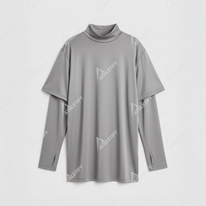 Haut de sport musulman modeste et tendance pour femme, à épaules tombantes, manches longues avec passe-pouces, confortable - Product Image 2