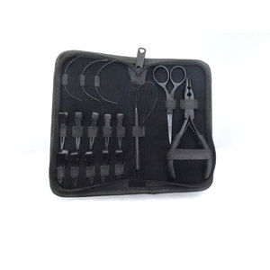 Juego de Pinzas para Extensiones de Cabello con Anillo Micro Nano Negro Mate y Kit de Herramientas de Maquillaje con Aguja Profesional para Extensiones de Cabello - Product Image 1