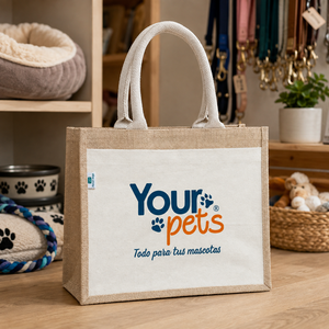 Bolsa de Compras de Yute Natural y Lona de 8oz con Bolsillo Exterior, Cierre de Velcro, Asa de Cinta de Algodón, 36x31.5x19 cm, Logotipo Personalizado - Product Image 6