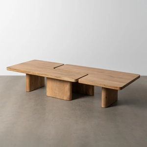 Table basse minimaliste moderne en noyer naturel, facile à nettoyer, garantie 1 an, fabriquée au Rajasthan - Product Image 2