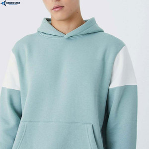 Unisex Light Blue Color Blocking Hooded Tracksuit Full Sleeve Solid Casual Autumn Wear With Side Pockets Regular Fit - Product Image 2