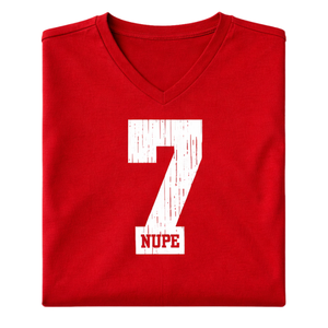 T-shirt col en V Kappa Alpha Psi numéro 7 rouge, vêtement de fraternité grecque avec motif audacieux, confort premium et coupe élégante - Product Image 6