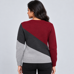 Pull pour femme de qualité supérieure avec tissu tricoté confortable, texture douce, coupe confortable, manches longues, ourlet côtelé, idéal pour le temps froid - Product Image 3